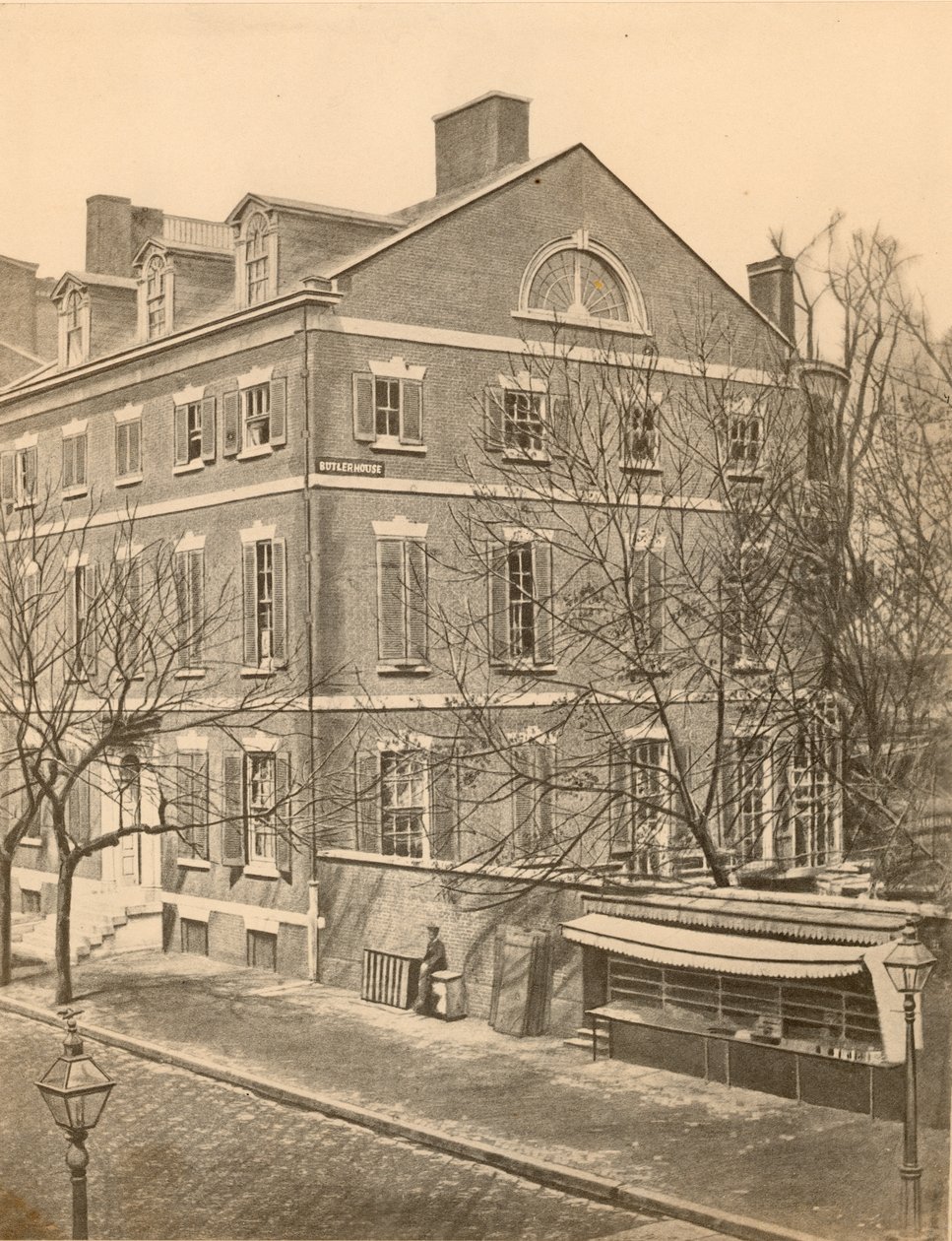 Pierce Butler Mansion，8th and Chestnut Streets，c.1855 作者 美国摄影师