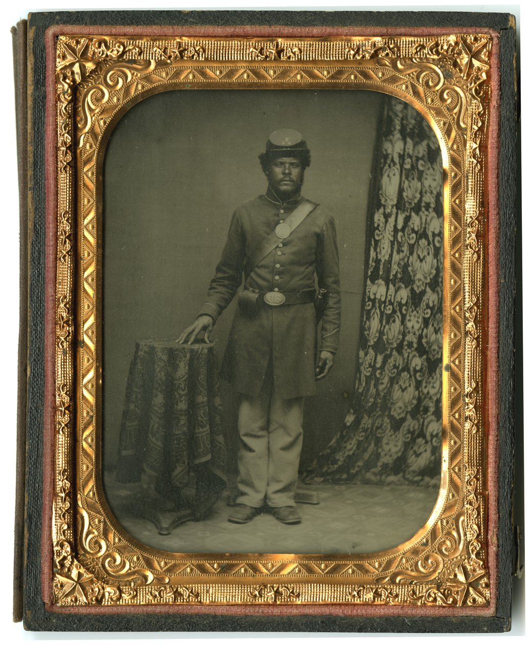 黑人士兵私人公司的肖像我，54th Mass。步兵，c.1863（ambrotype图像） 作者 美国摄影师