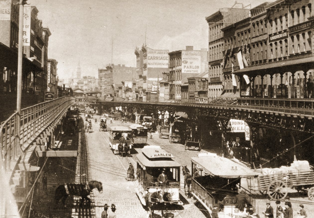Bowery，1888年从纽约市运河街向北看 作者 美国摄影师