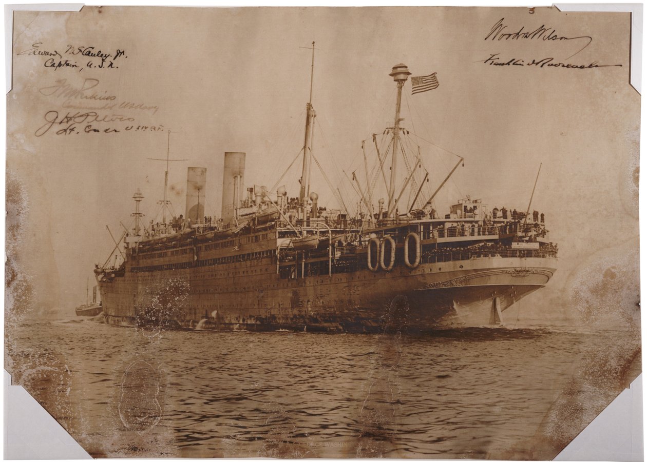 美国乔治华盛顿号，1918年（棕褐色照片） 作者 美国摄影师