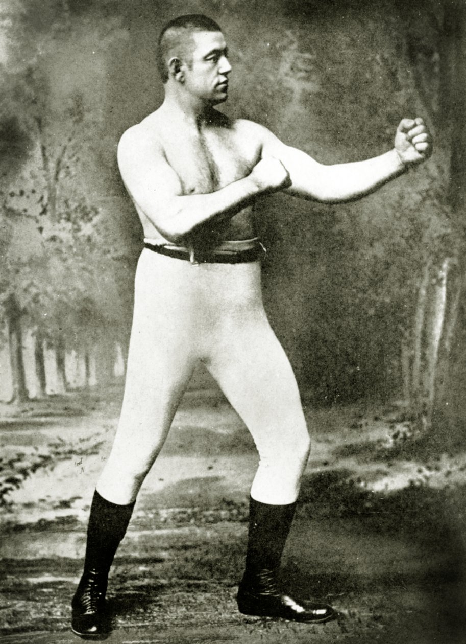 未知的拳击手，c.1900（棕褐色照片） 作者 美国摄影师