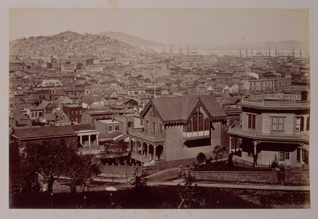 旧金山的视图，c.1875（蛋白打印） 作者 美国摄影师