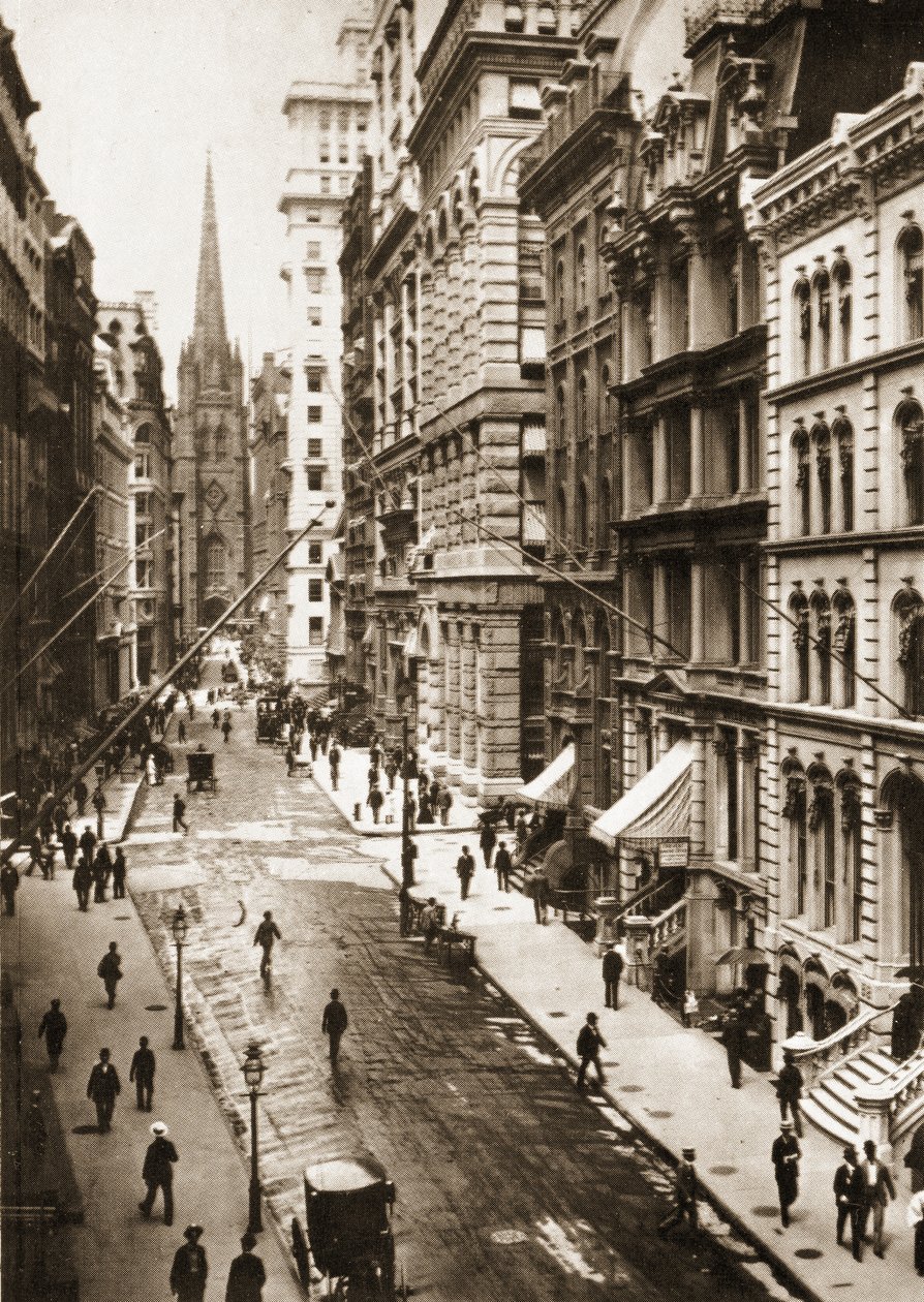 华尔街，纽约市，1898年 作者 美国摄影师