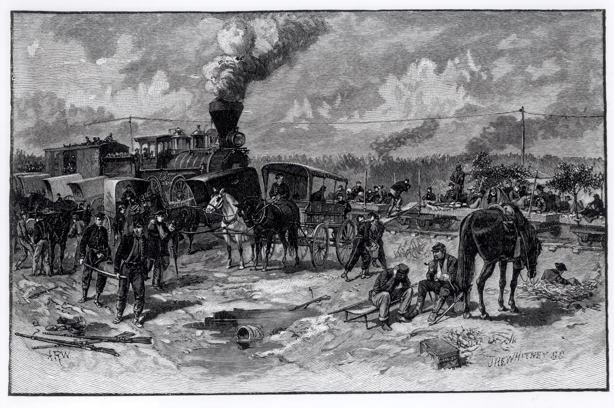 在1862年6月的七松之战之后，来自“内战的战斗和领导者”，由约翰惠特尼（1840-91）刻，1888年 作者 美国学校