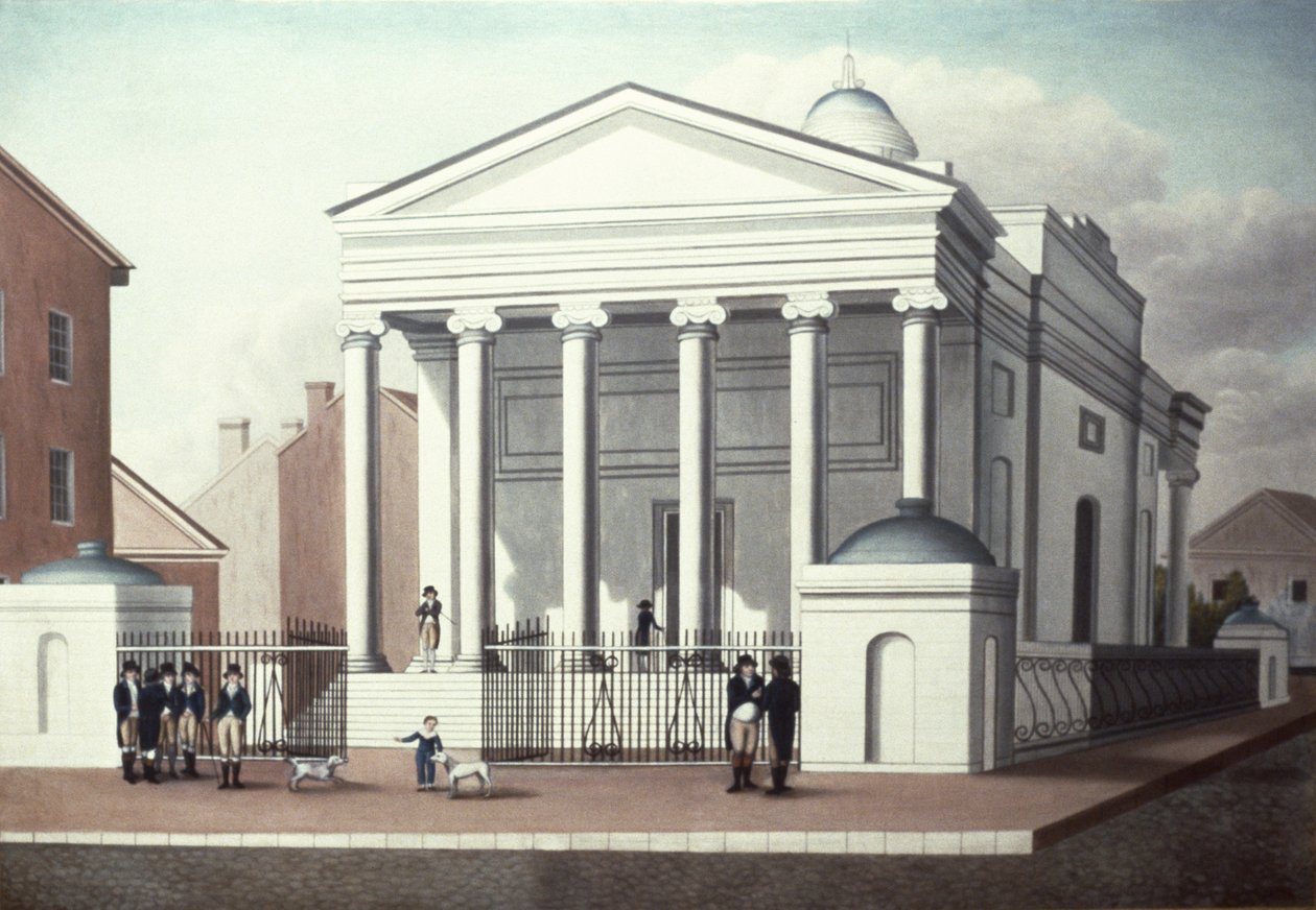 宾夕法尼亚银行，c.1804 作者 美国学校
