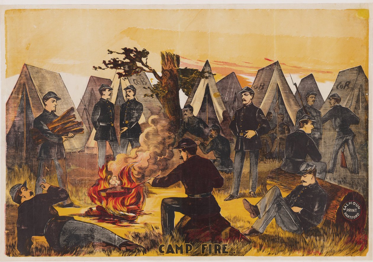 Camp Fire，酒吧。 C. 1865 作者 美国学校