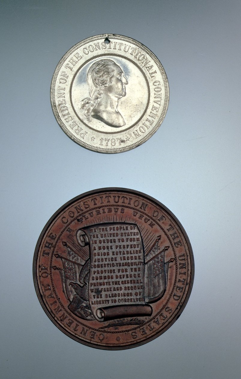 宪法纪念奖章，1887年（金属） 作者 美国学校