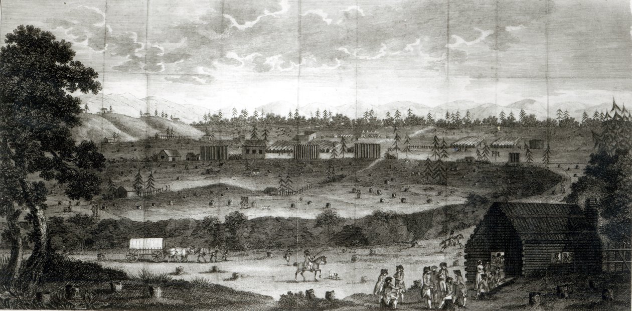 T.Anbury 1789年，从“游历美国内陆地区”开辟了公约军的营地 作者 美国学校