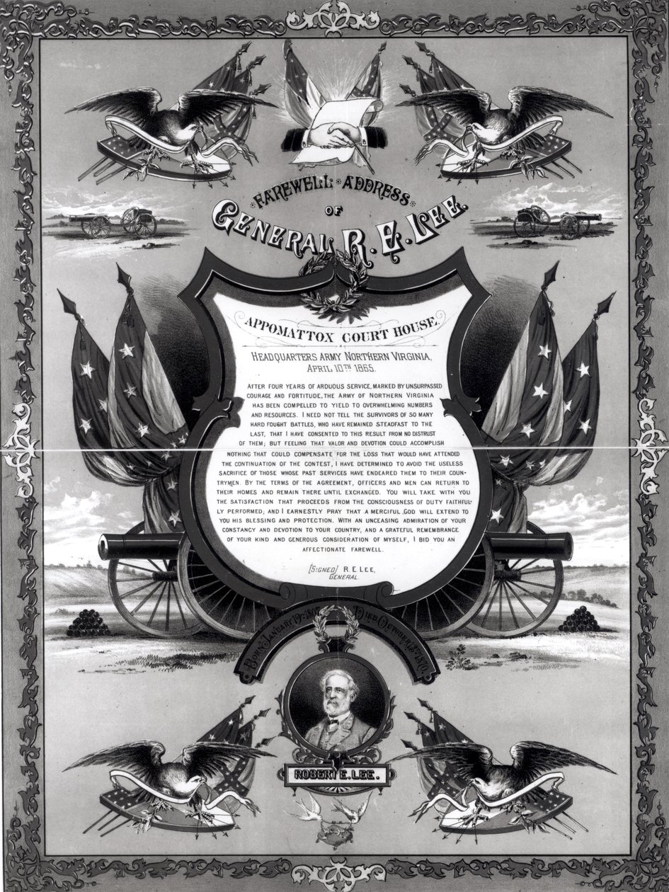 罗伯特·李将军的告别演说，由伯克和麦克费里奇出版，1883年 作者 美国学校