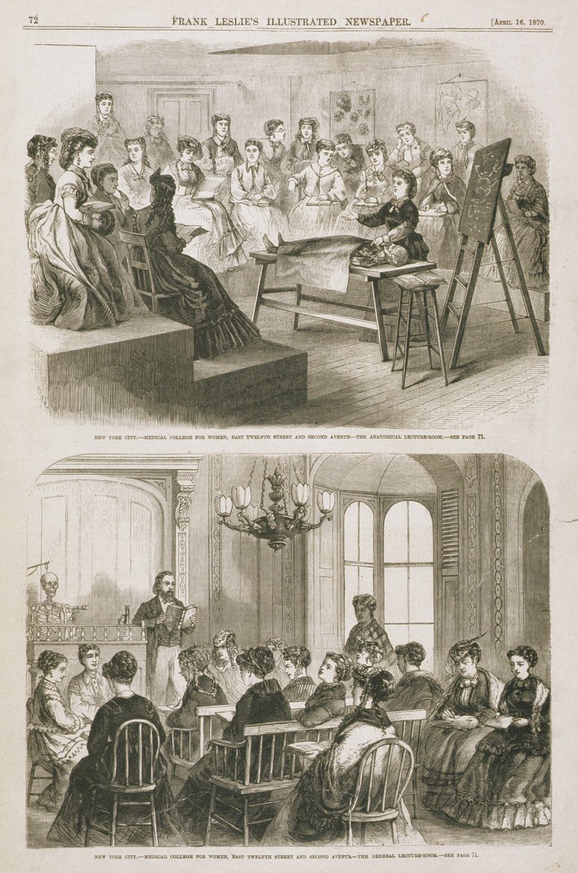 1870年参加讲座的女性医科学生 作者 美国学校