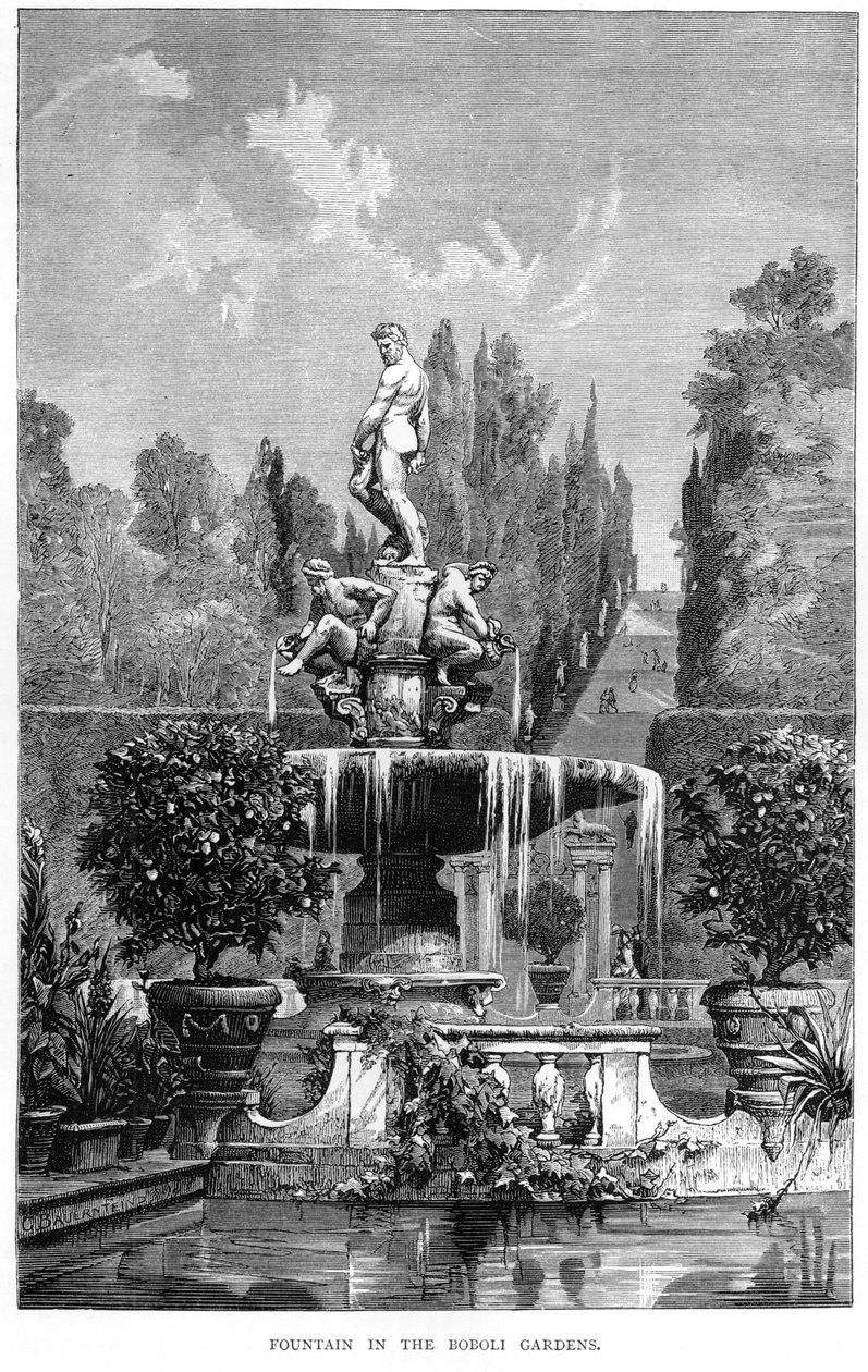 波波里花园的喷泉，由Schribner，Welforf和Armstrong，纽约出版，1877年 作者 美国学校