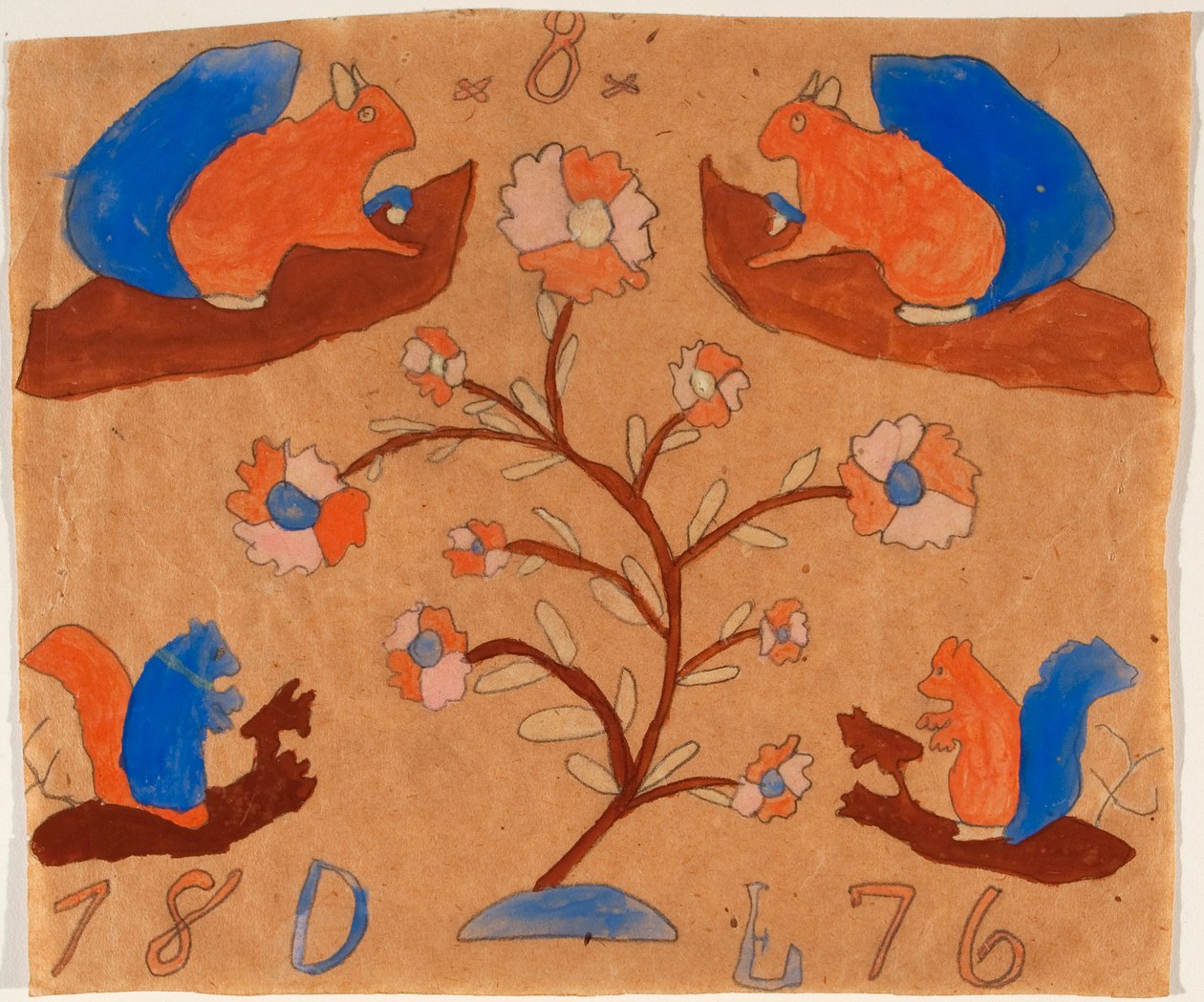 四只松鼠，1876年 作者 美国学校