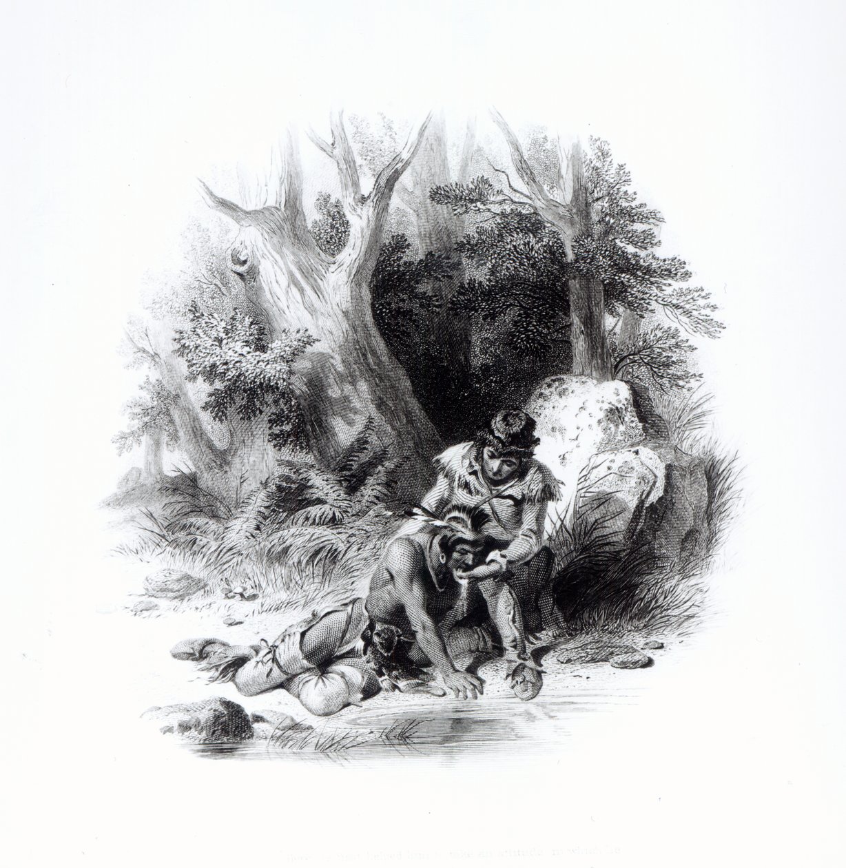 James Fenimore Cooper撰写的“最后的莫希干人”插图（1789-1851） 作者 美国学校