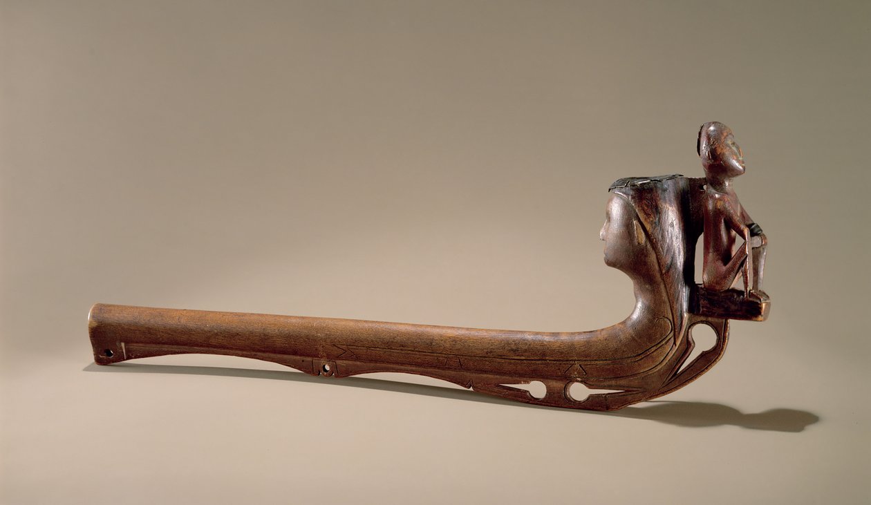 Iroquois Pipe，c.1725（木头） 作者 美国学校