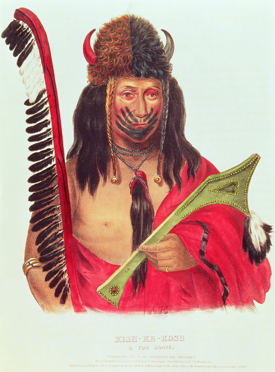 Kish-ke-kosh和Fox Brave，1838-44 作者 美国学校