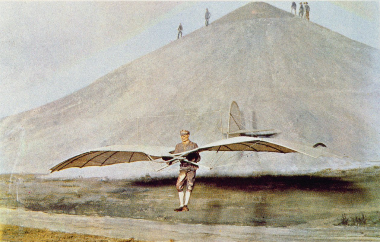 来自&39;科学美国人&39;的Otto Lilienthal（1848-96）的许多飞行实验之一 作者 美国学校