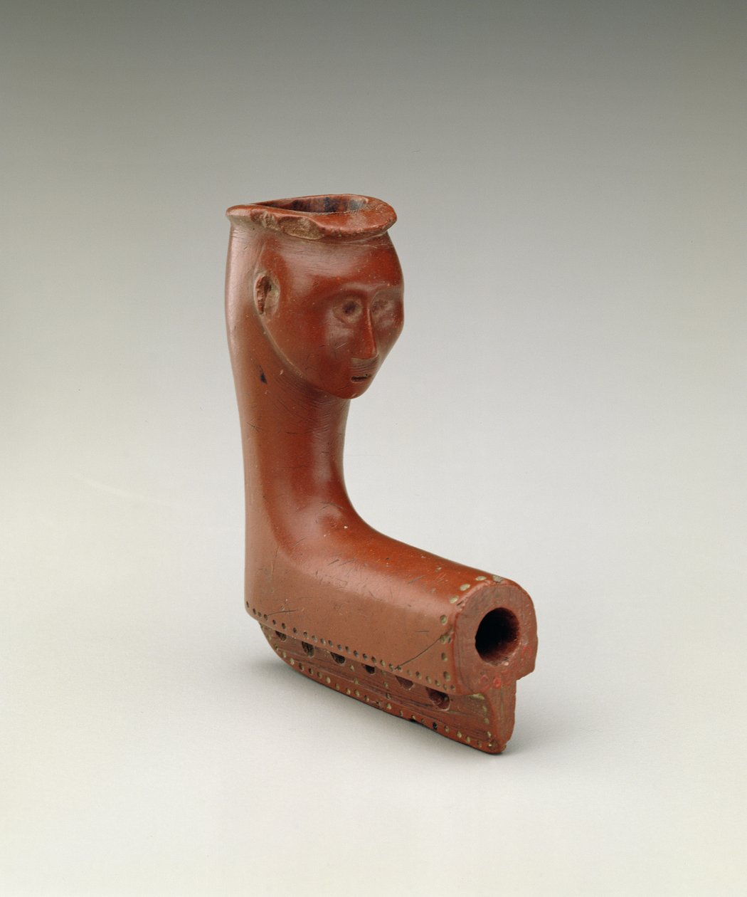 管碗，迈阿密，美洲原住民，1750-1800（雕刻的catlinite） 作者 美国学校
