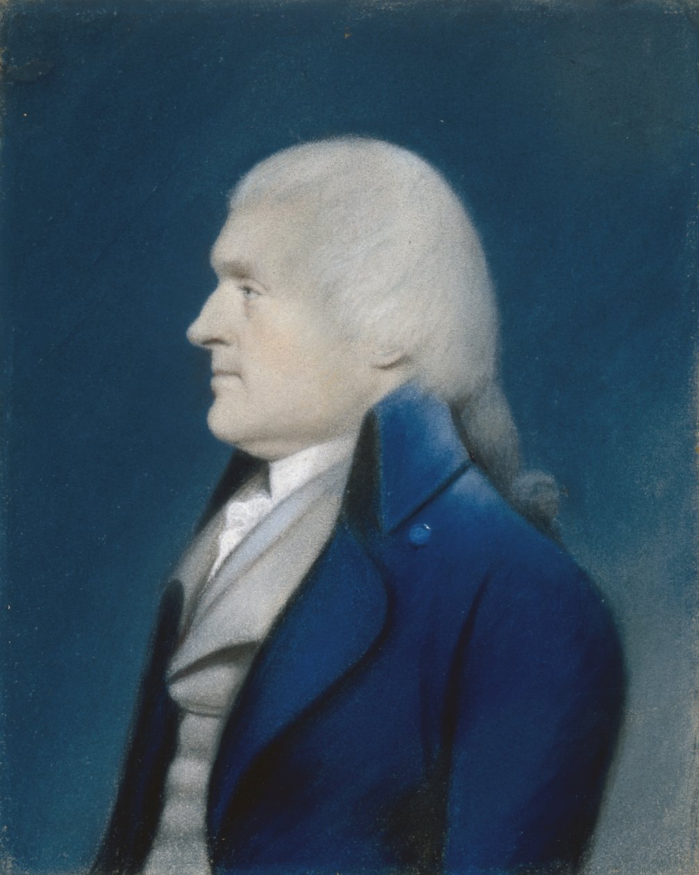 Thomas Jefferson的肖像，c。 1800-1832（灰纸上的粉彩） 作者 美国学校
