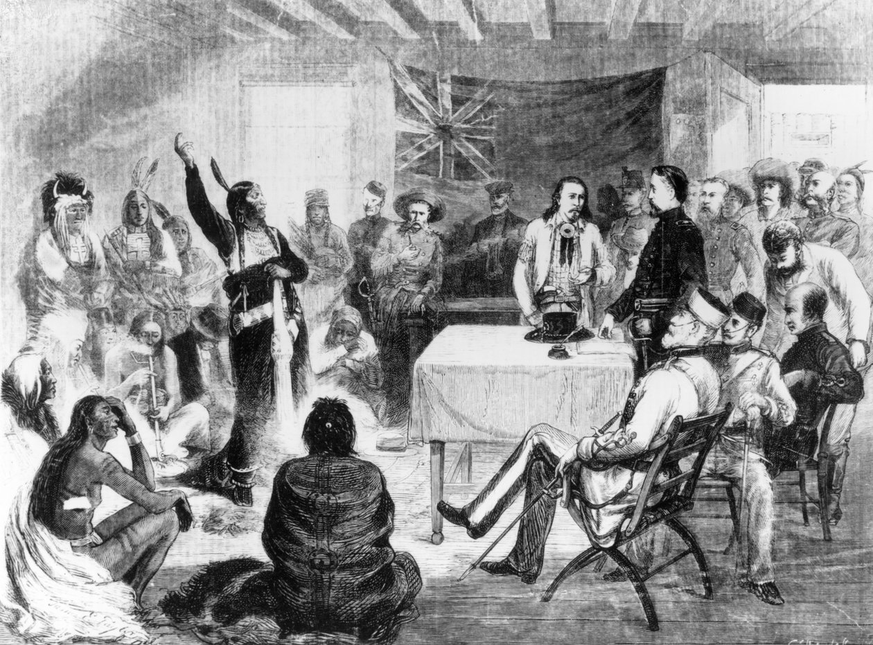 坐在公牛理事会，1877年 作者 美国学校