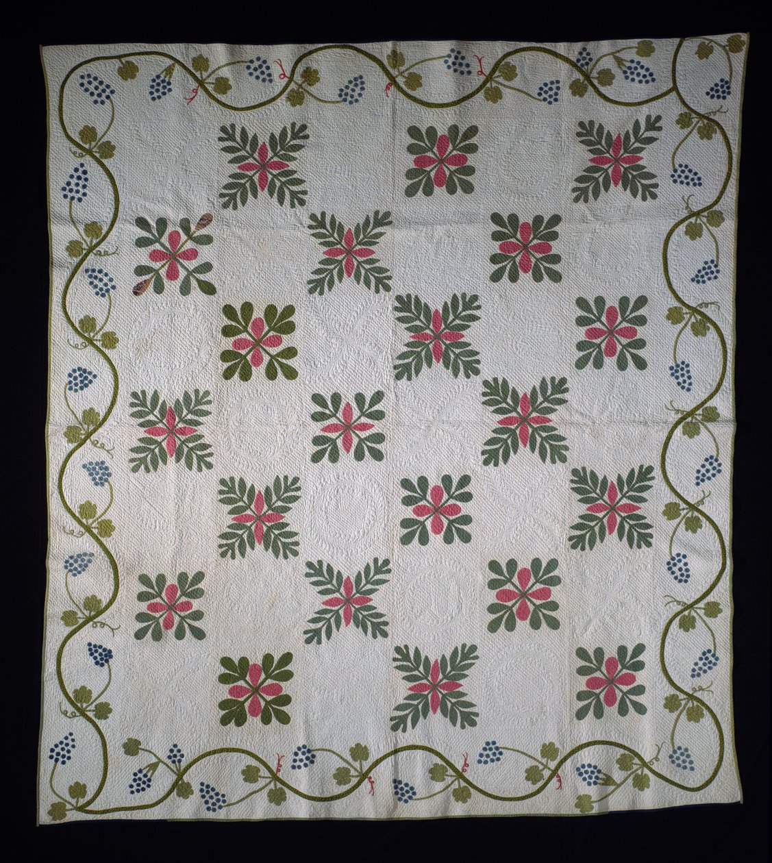 表面贴花被子，1850-70（棉） 作者 美国学校