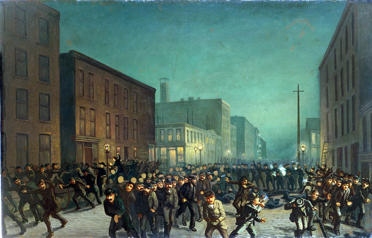 Haymarket骚乱，芝加哥，1866年5月1日，c.1886 作者 美国学校