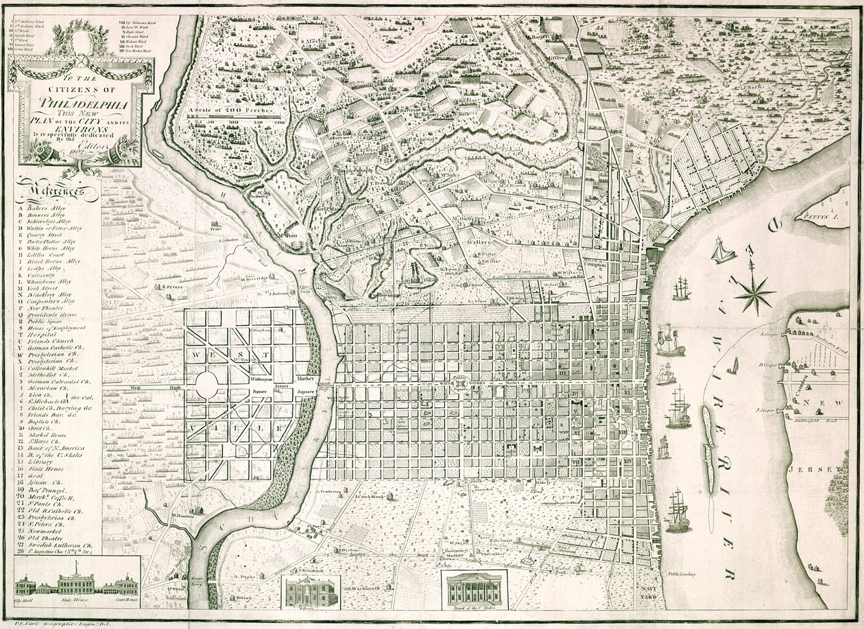 1802年费城及其周边城市的新计划 作者 美国学校