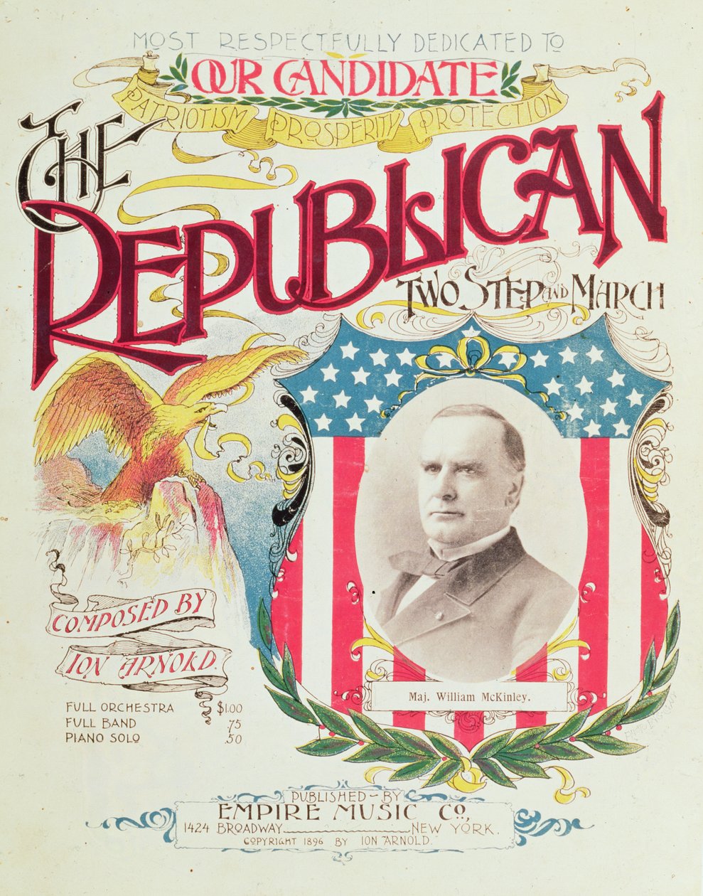 &39;共和党两步和三月&39;，1896年致威廉麦金利的歌曲 作者 美国学校