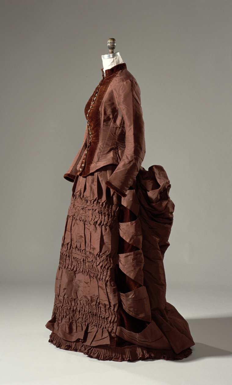步行连衣裙，1880年 作者 美国学校