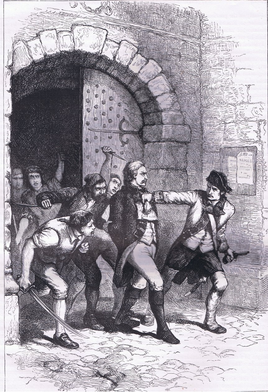 Huddy 出狱被绞死，插图来自 Cassell, Petter & Galpin 出版的《卡塞尔美国历史》，约 1900 年（石版画） 作者 美国英语学校
