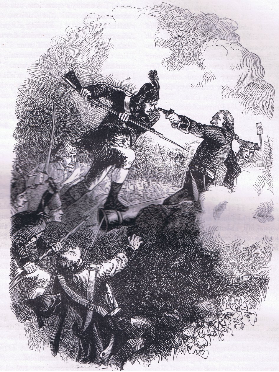 对 Stony Point 的攻击，来自 Cassells History of the United States 的插图，由 Cassell, Petter & Galpin 出版，约 1900 年（石版印刷） 作者 美国英语学校