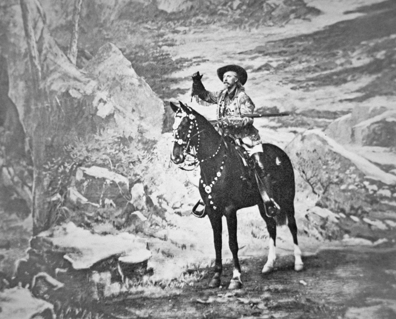 水牛比尔-科迪（1846-1917）（黑白照片）。 作者 美国摄影师