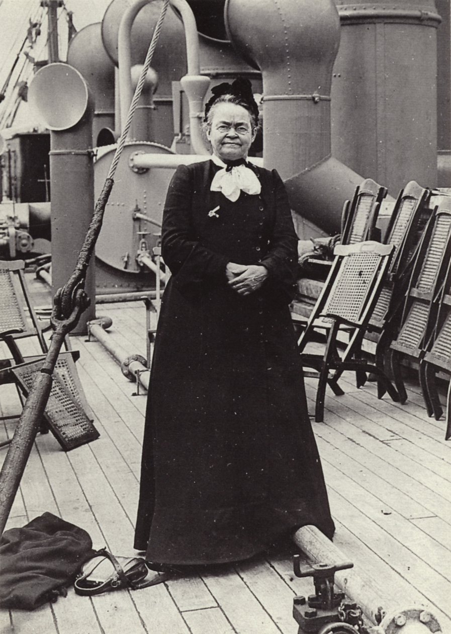 Carrie Nation（1846-1911 年），美国激进的节制运动者，约 1905 年（黑白照片） 作者 美国摄影师