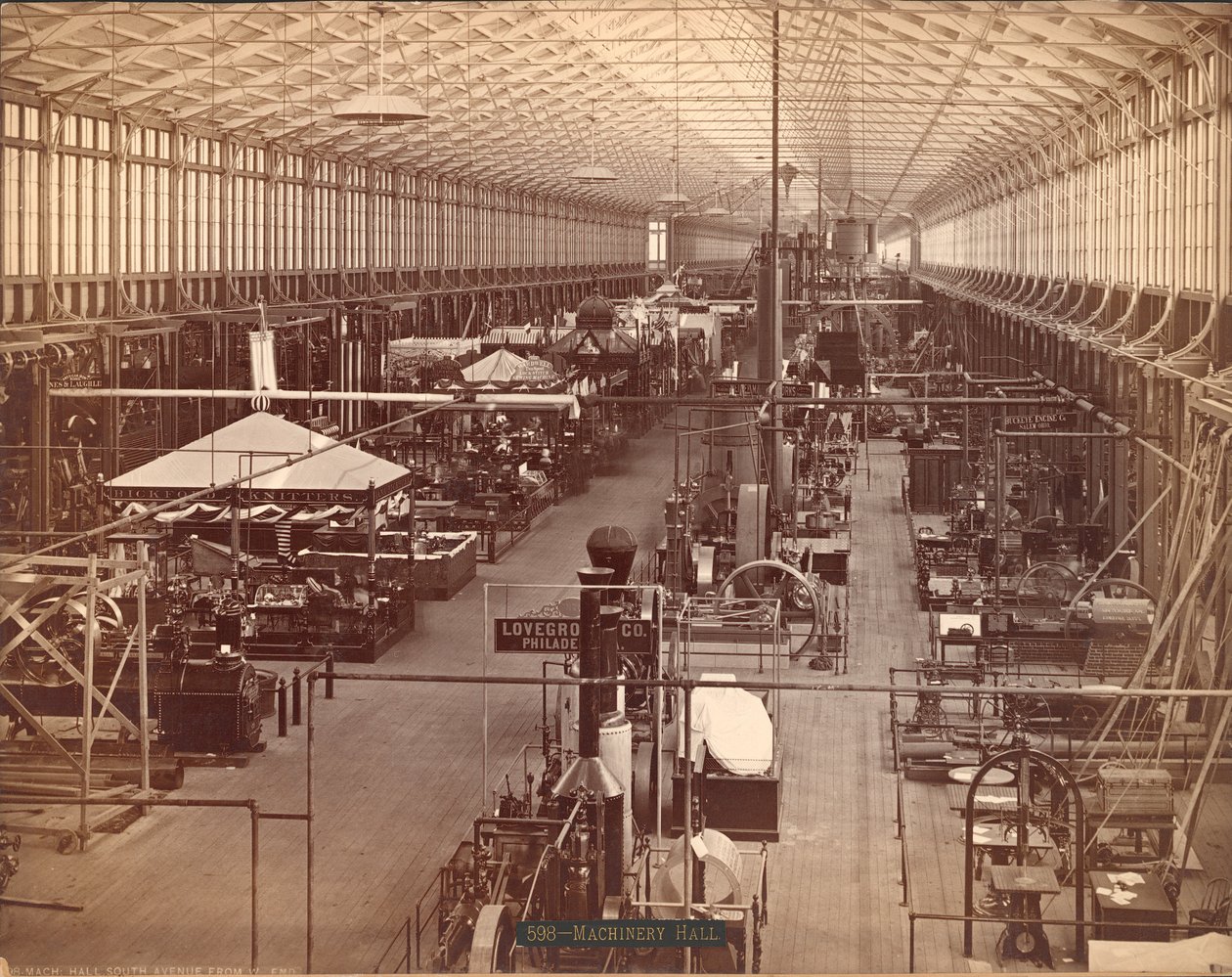 机械大厅，南大街，费城百年国际展览，1876年（银蛋白印刷） 作者 美国摄影师