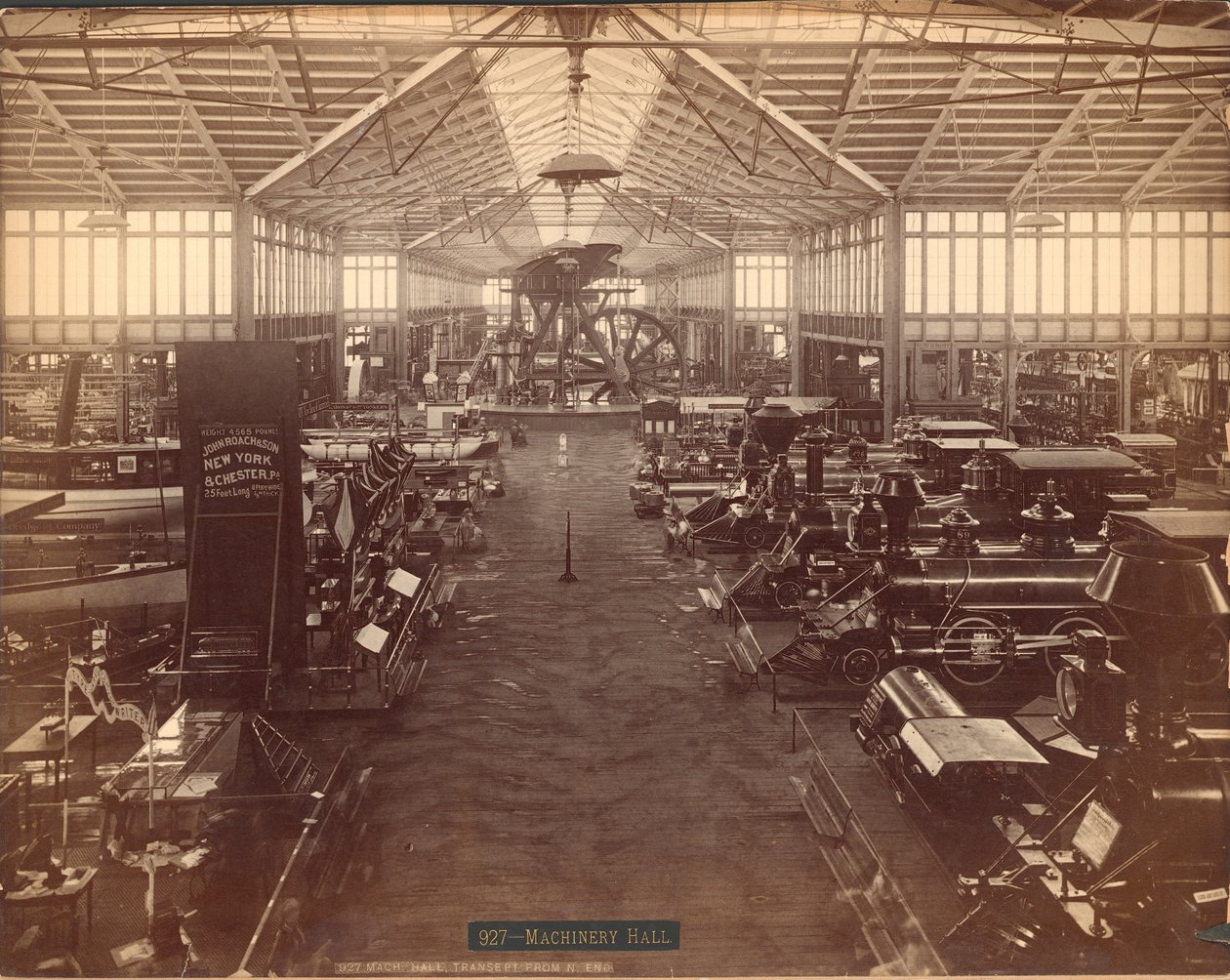 机械大厅，北端，费城百年国际展览，1876年（银蛋白印刷） 作者 美国摄影师