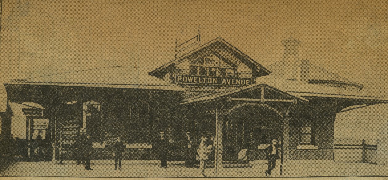 报纸剪辑：美国宾夕法尼亚州Powelton Avenue站，1896年（照片打印） 作者 美国摄影师