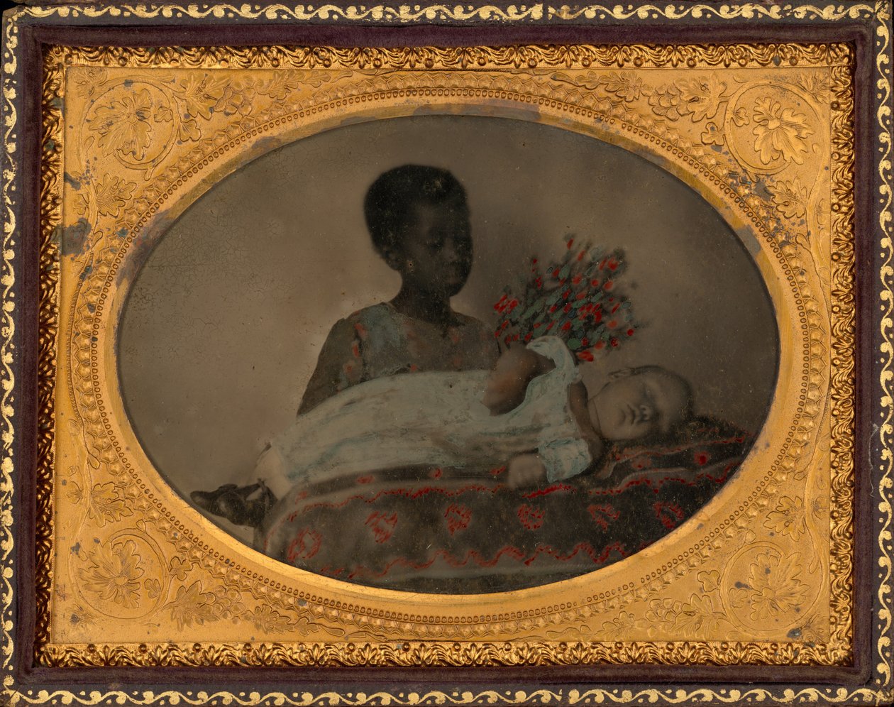 女孩和死后孩子的肖像，约 1860 年（照片1860 年（照片） 作者 美国摄影师