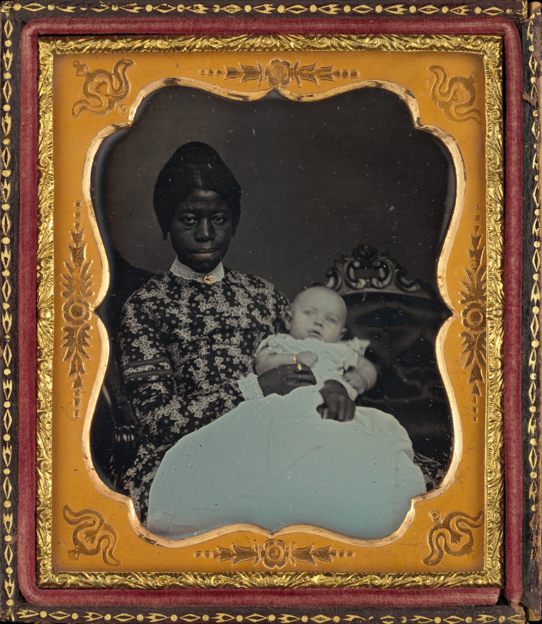 妇女和婴儿肖像》，1853 年（照片） 作者 美国摄影师