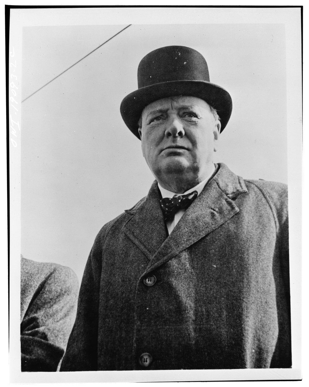 英国首相温斯顿-丘吉尔，约 1942 年（黑白照片） 作者 美国摄影师