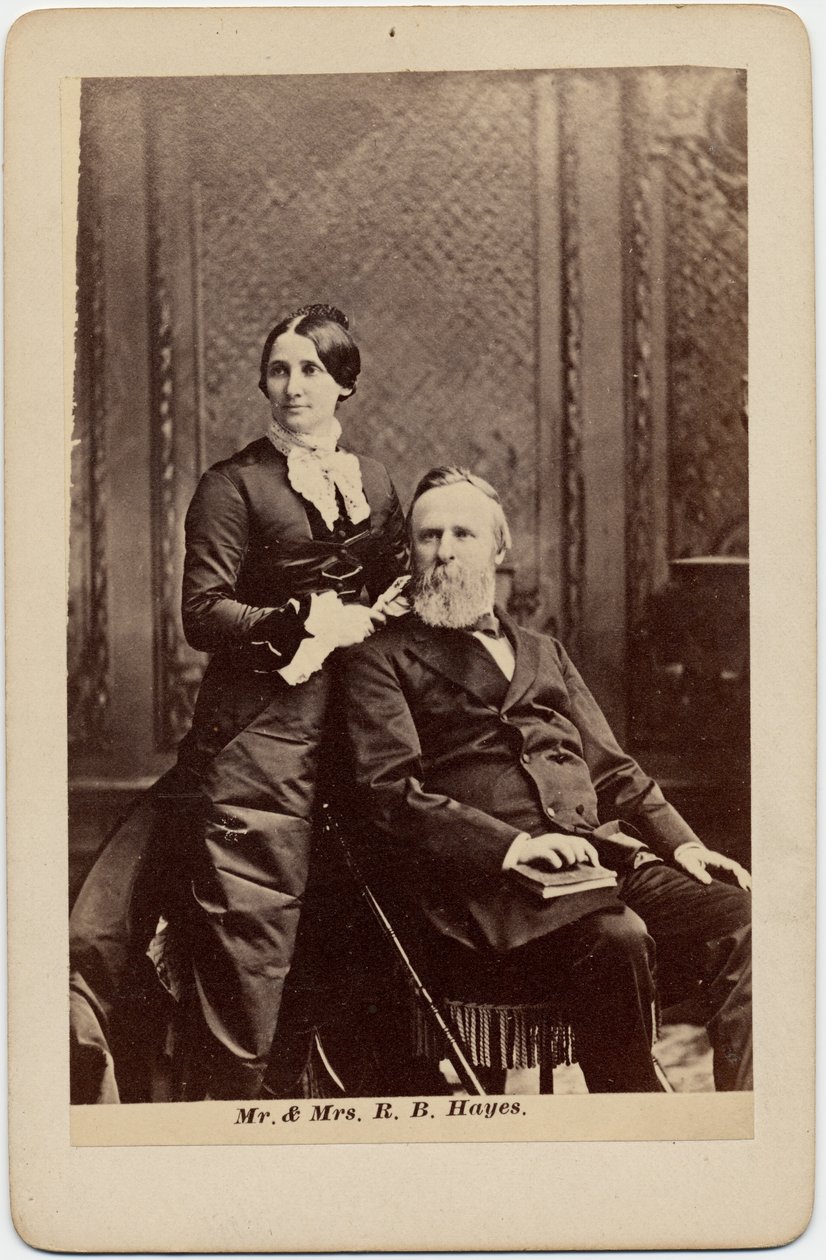 Rutherford Birchard Hayes（1822-93），美国第19任总统，Lucy Ware Webb Hayes（1831-89），他的妻子（蛋白照片） 作者 美国摄影师