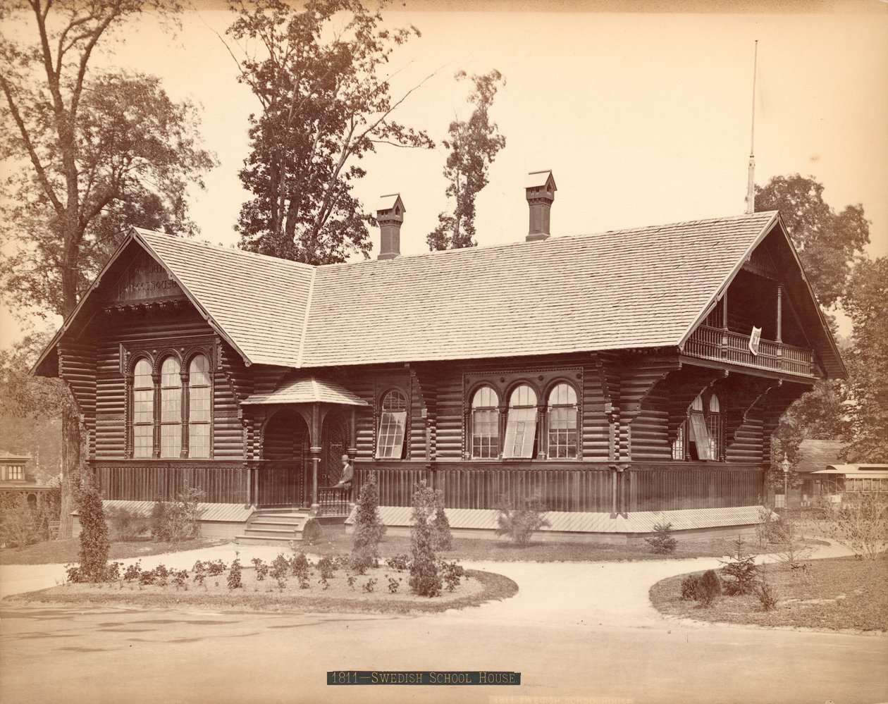 瑞典学校，百年博览会，费城，1876年（银蛋白印刷） 作者 美国摄影师