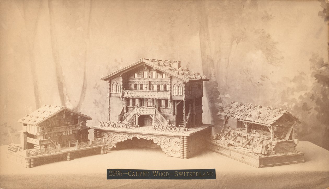 瑞士别墅，雕刻模型，费城百年国际展览，1876年（银蛋白印刷） 作者 美国摄影师
