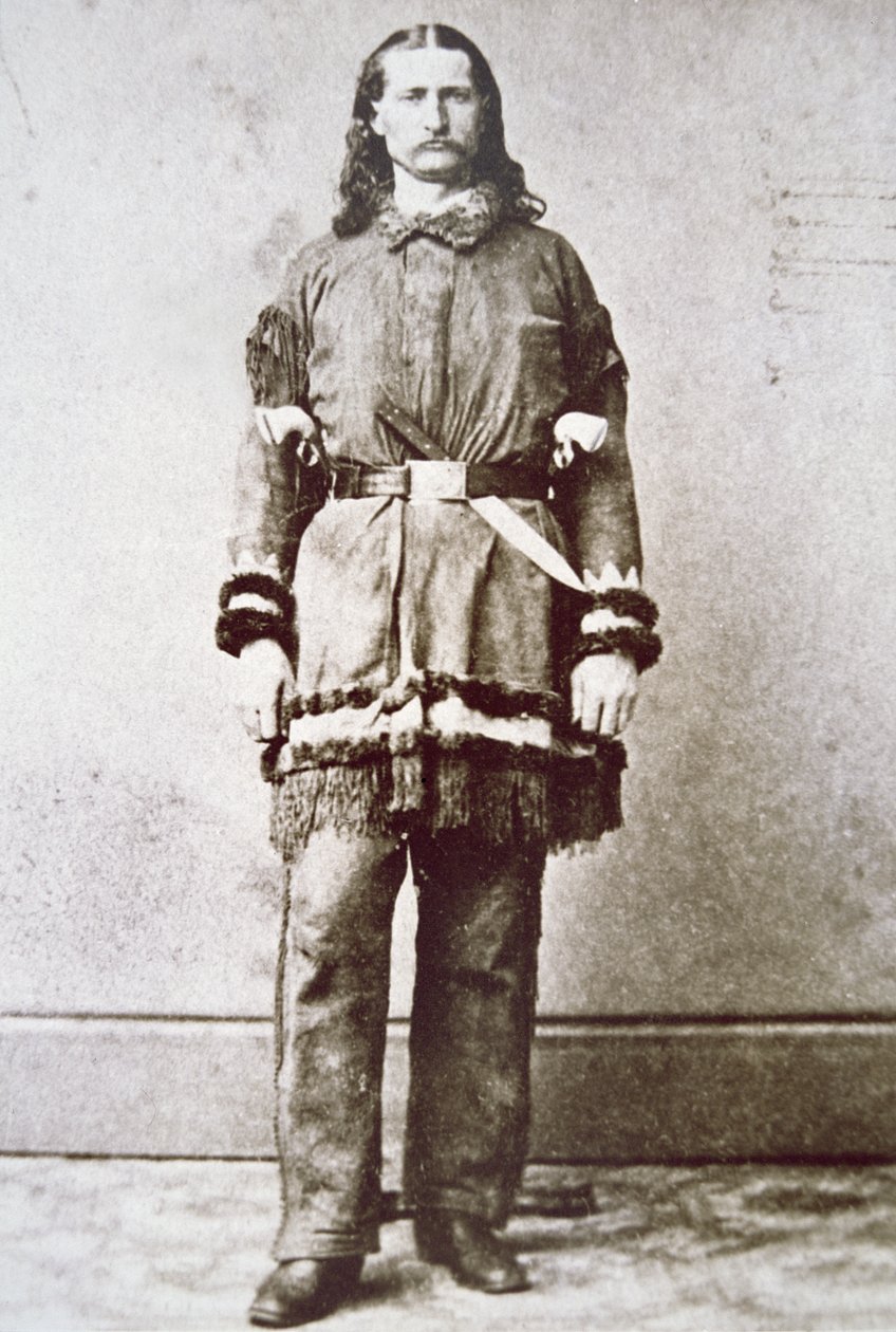 野蛮人比尔-希科克（1837-76）（黑白照片）。 作者 美国摄影师