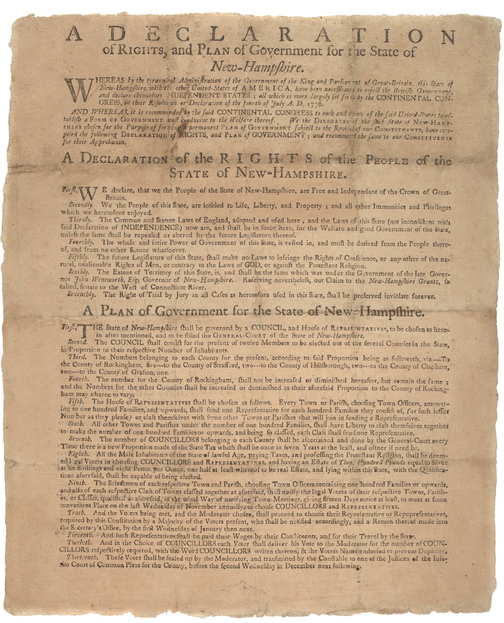 1779年的权利宣言和新罕布什尔州的政府请求 作者 美国学校