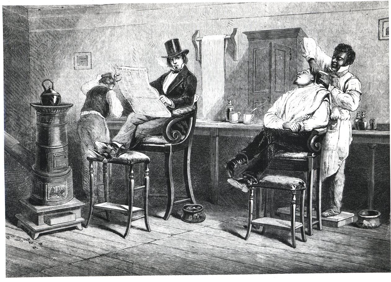 里士满理发店，1861年 作者 美国学校
