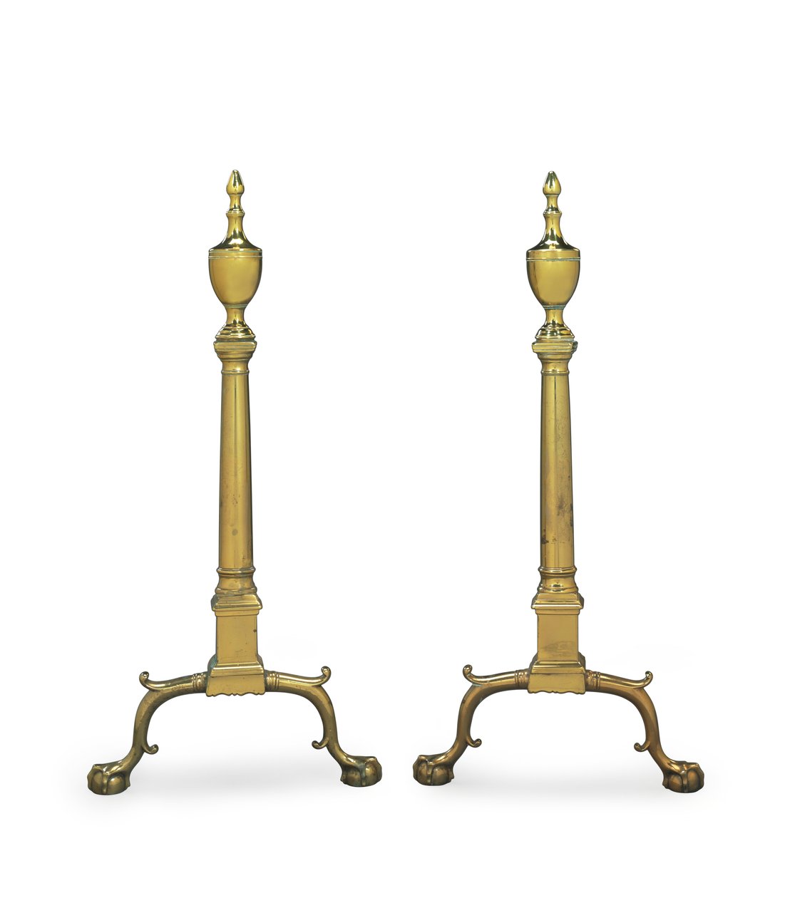 费城或纽约的一对奇彭代尔安迪龙（Chippendale andirons），1780-1800年 作者 美国学校