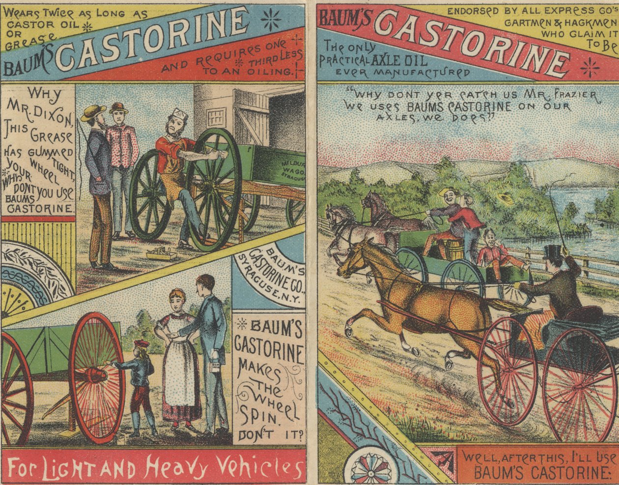 1884年Baums Castorine的广告 作者 美国学校