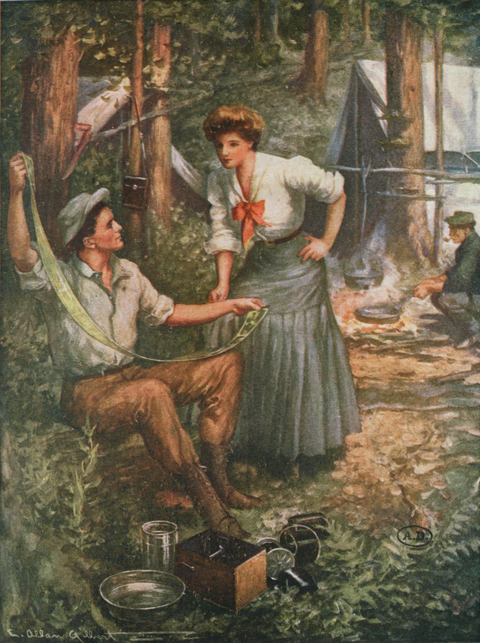 赛璐珞电影的广告，1901年 作者 美国学校