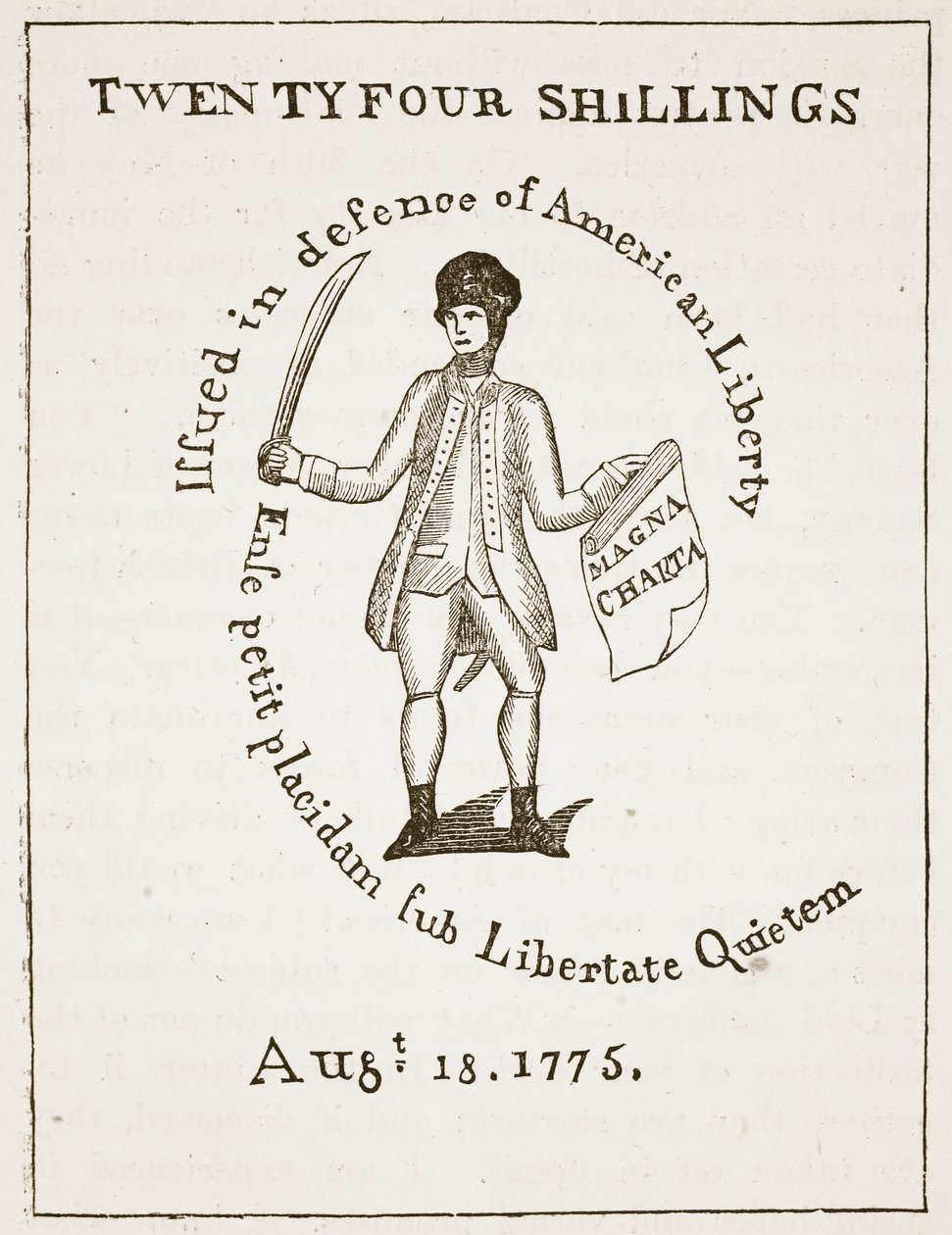 美国信用证，1775年，卡塞尔斯画报英国历史插图（棕褐色照片） 作者 美国学校