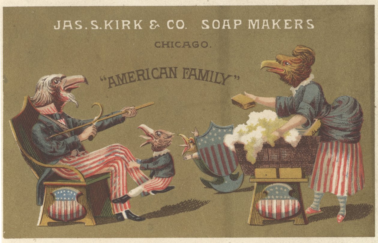 美国家庭，James Kirk＆Co。Soap Makers的广告，1880年 作者 美国学校