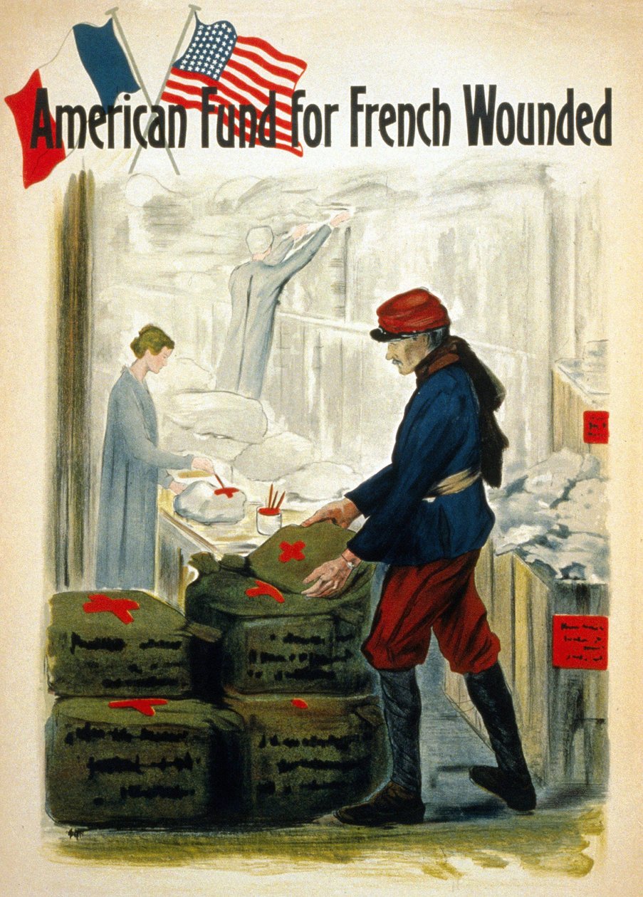 美国援助法国战争伤员基金 - 约1917年 作者 美国学校